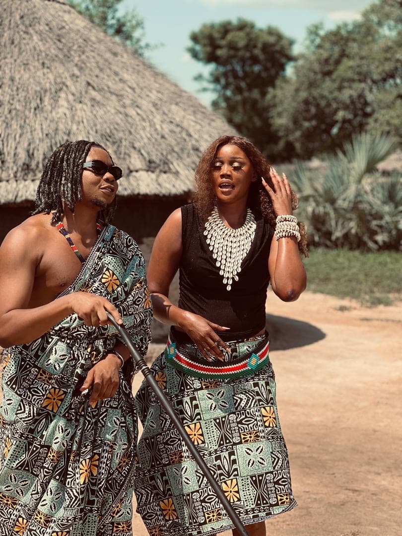 Lady Kola walking on a cultural shoot