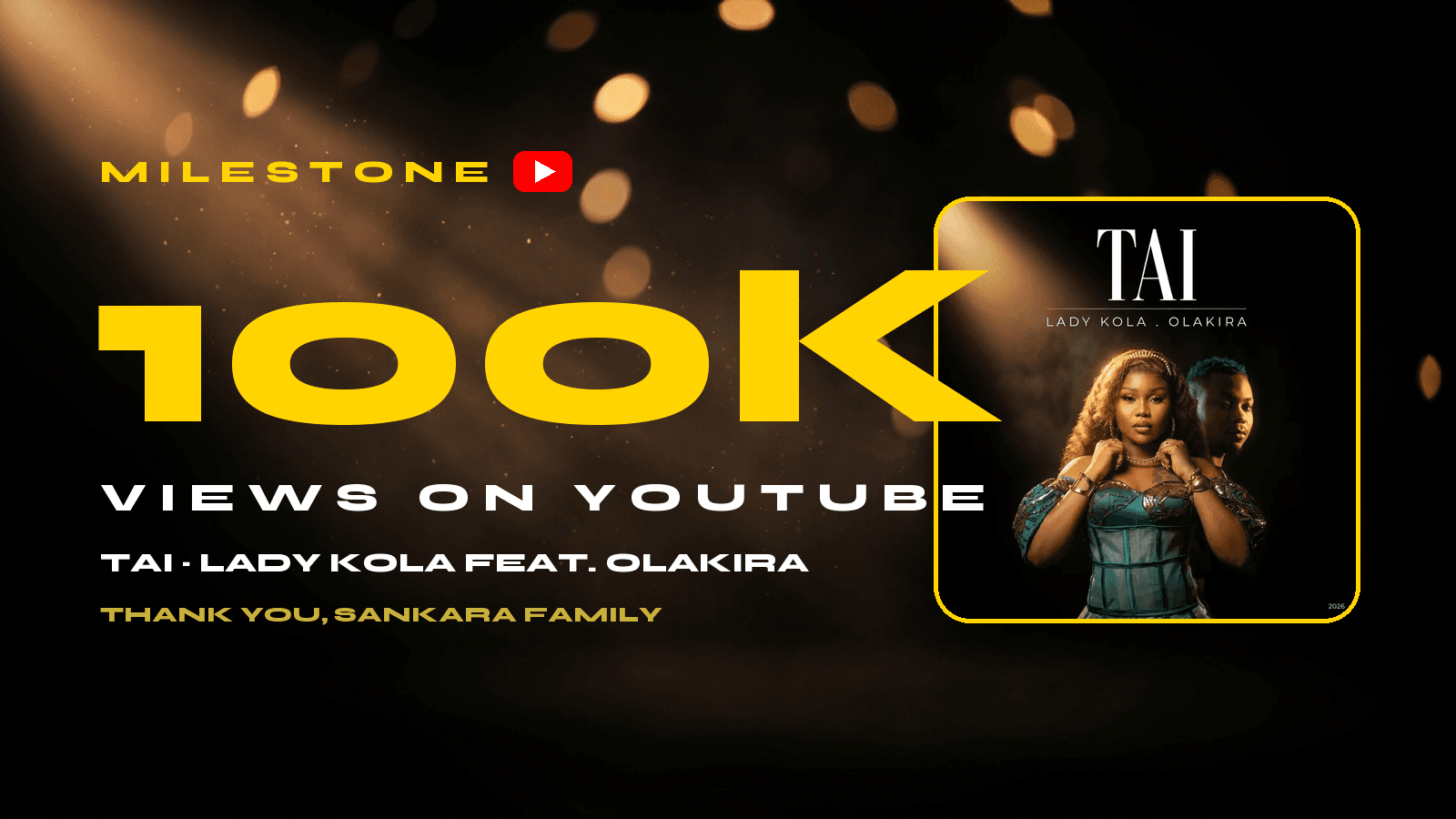 "Tai" just passed 100,000 views on YouTube